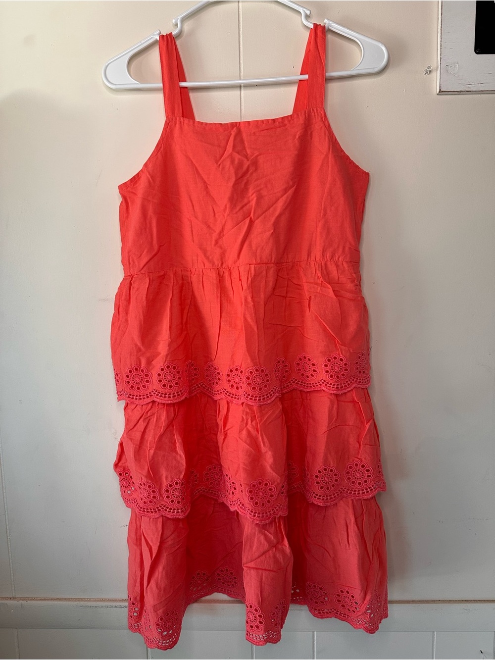 Old Navy Coral Eyelet Tiered Sundress for Girls